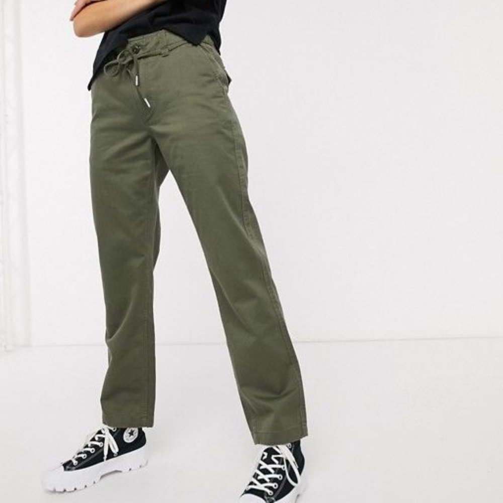 Converse Women's Tie Waist Green Cargo Pants